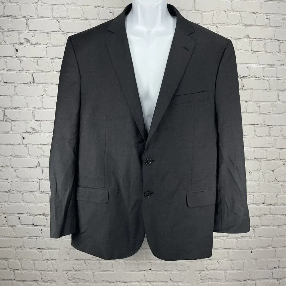 Brooks Brothers Explorer Madison Fit Grey Wool Blend 2 Button Blazer Jacket 46R